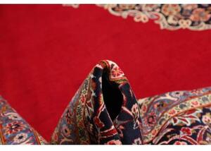 Tappeto Kashan Fine Medaglione Floreale Rosso Blu Scuro 330x420 Cm