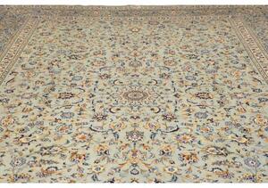 Tappeto Kashan Medaglione Floreale Celeste Blu 298x405 Cm