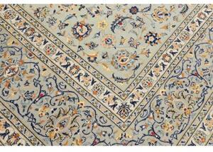 Tappeto Kashan Medaglione Floreale Celeste Blu 298x405 Cm