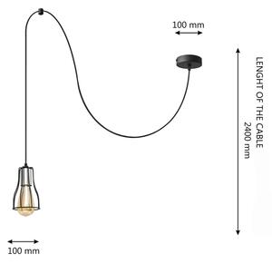 Lampadario a sospensione con filo TUBE LONG 1xE27/15W/230V nero/cromo