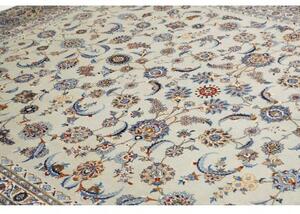 Tappeto Kashan Floreale Beige Azzurro 308x400 Cm