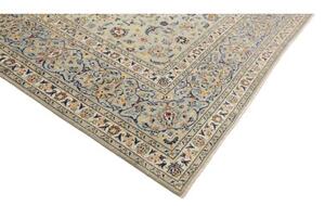 Tappeto Kashan Medaglione Floreale Celeste Blu 298x405 Cm