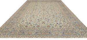 Tappeto Kashan Medaglione Floreale Celeste Blu 298x405 Cm