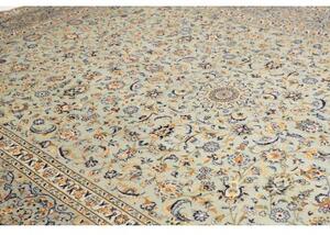 Tappeto Kashan Medaglione Floreale Celeste Blu 298x405 Cm