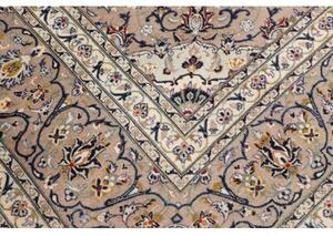 Tappeto Kashan Medaglione Floreale Beige Avorio 295x392 Cm