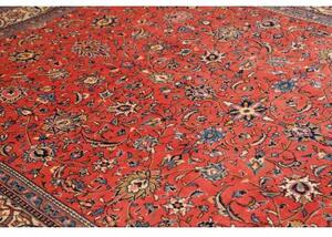 Tappeto Sarough Floreale Rosso Corallo Blu Avio 245x355 Cm