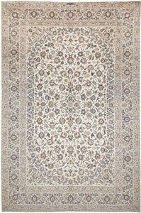 Tappeto Kashan Floreale Avorio Blu Scuro 300x445 Cm