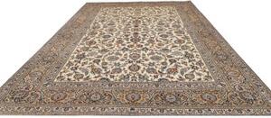 Tappeto Kashan Floreale Avorio Blu 285x403 Cm