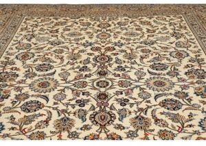 Tappeto Kashan Floreale Avorio Blu 285x403 Cm