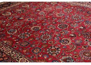 Tappeto Mashad Floreale Rosso Blu Scuro 313x410 Cm