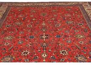 Tappeto Sarough Floreale Rosso Corallo Blu Avio 245x355 Cm