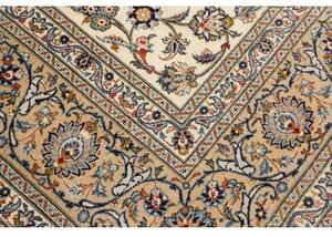 Tappeto Kashan Floreale Avorio Blu 285x403 Cm