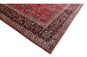 Tappeto Mashad Floreale Rosso Blu Scuro 313x410 Cm