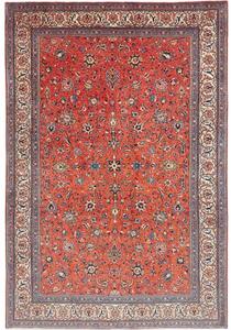 Tappeto Sarough Floreale Rosso Corallo Blu Avio 245x355 Cm