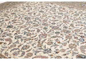 Tappeto Kashan Floreale Avorio Blu 315x410 Cm