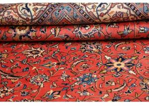 Tappeto Sarough Floreale Rosso Corallo Blu Avio 245x355 Cm