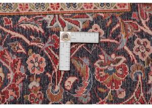 Tappeto Kashan Fine Medaglione Floreale Rosso Blu Scuro 330x420 Cm