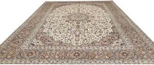 Tappeto Kashan Medaglione Floreale Beige Avorio 295x392 Cm