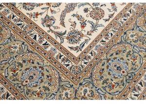 Tappeto Kashan Floreale Avorio Blu 315x410 Cm