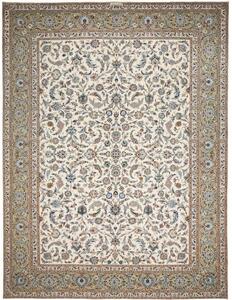 Tappeto Kashan Floreale Avorio Blu 315x410 Cm