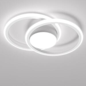 LQWELL Lampada da soffitto a LED moderna, lampada da soffitto a LED da 48 cm, design a 2 anelli, 62 W, 6500 K, 6950 lm, IP44, resistente agli spruzzi d'acqua; lampada per camera da letto e soggiorno
