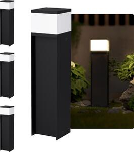 SSC-LUXon ZAVO set di 4 bitte luce colonna luce sentiero lampada da terra nero IP44 - lampada da giardino lampada sentiero per esterni 230V