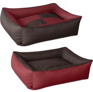 BedDog 2in1: cuccia lavabile per cani con bordo, modello SULTAN (rosso/marrone), (XXXL) ca. 145x105x28 cm