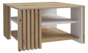 Tavolino da salotto >Cardigan< in rovere Artisan / bianco - 80x45x80 (LxAxP)