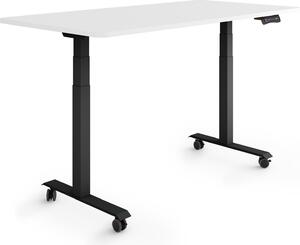 ESMART Germany EZX-132BW 140x70cm Bianco Scrivania ergonomica in piedi/seduta su rotelle Regolabile elettricamente in altezza in modo continuo da 65,5 a 130,5 cm 3 porte di ricarica USB con memoria Promemoria attività Montaggio rapido