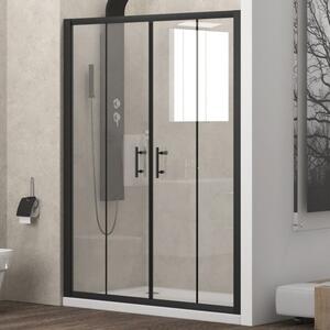 Nicchia doccia 170cm doppio scorrevole anticalcare telaio nero KFN6000 - KAMALU