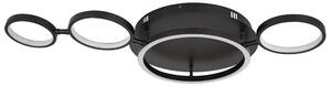 Plafoniera LED, girevole, 4 anelli, opale, nero, L 79 cm