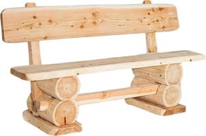 Panchina da giardino "Rustic" Larice europeo massiccio 160x50x80 cm, 3 posti in legno