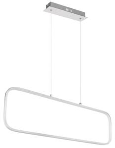 Lampada a sospensione LED, metallo, rettangolare, argento opalino, H 120 cm
