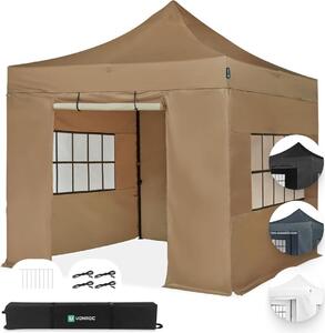 VONROC padiglione 3x3m impermeabile stabile - tenda da festa EasyUp System [montaggio in 3 minuti] padiglione pieghevole pop-up modulare espandibile come tenda da festival, padiglione da giardino