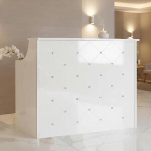 Receptione parrucchiera laccata Alexa 120 cm cosmetica per salone studio SPA bianco