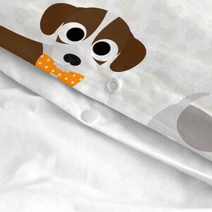 Set di lenzuola "Dogs", stile nordico, 2 pezzi, 155x220 cm (adatto a letti singoli da 80/90 cm)