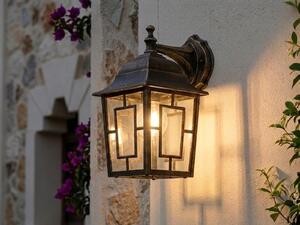 Lampada da esterno, lanterna da parete sospesa, color ruggine anticata con lampadina LED E27, altezza 30 cm
