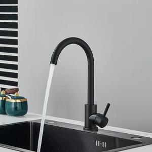 Miscelatore da cucina - 8-D2203 - Monocomando - Montaggio a foro singolo - Doccetta estraibile - Rotazione a 360° - Acqua calda e fredda - Nero A