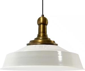 Lampada a sospensione in metallo Ø41 cm, bianco interno bianco, E27, lampada vintage