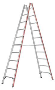 Scala a pioli Hymer, accessibile da entrambi i lati, 2x10 pioli, altezza verticale 2,85 m, altezza massima 4,17 m, peso 11,4 kg