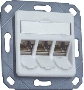 10 pezzi Scatola di giunzione, categoria 6A 3xRJ45, Upk, bianco puro - RJ45 8 (8) Uscita dati 6A (IEC) bianco 