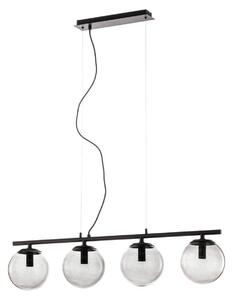 Lucande Sotiana, lampada a sospensione, 4 globi di vetro, nero