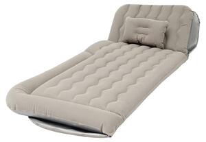 Materasso gonfiabile - Rettangolare - 174 x 126 cm - Spessore 20,3 cm - Realizzato in PVC rivestito in velluto - Motivo a onde - Grigio