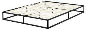 Letto moderno in metallo con struttura a piattaforma, 22 cm di altezza, completo di listelli in legno
