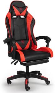 Poltrona direzionale, sedia da ufficio, sedia da gaming, sedia da ufficio sportiva, colore: nero/rosso