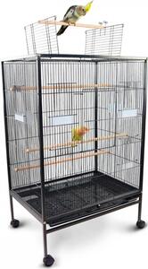 Mobiclinic Gabbia per uccelli XL Pets Ruote per il trasporto Gabbie per uccelli Apertura verso l'alto Ninfa estraibile, vassoio, 8 porte 95x43x61,5 cm