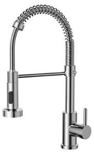 Miscelatore da cucina - Modello KC05T321 - Doccetta estraibile - Flusso d'acqua flessibile - Bocchetta alta - Rotazione a 360° - Comando monocomando - Cromato