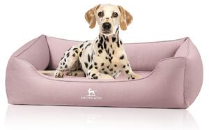 Cuccia ortopedica per cani Knuffelwuff modello Oliver, realizzata in tessuto Easy Clean facile da pulire, con aspetto in pelle scamosciata, taglia XL, colore rosa