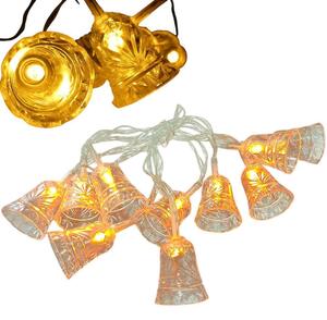 Catena luminosa con 10 LED, alimentata a batteria, ideale per decorazioni, illuminazione da tavolo o finestre. Campanello LED, luce ambrata