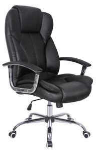 SONGMICS Sedie da ufficio, poltrona direzionale con portata fino a 150 kg, sedia girevole ergonomica regolabile in altezza con poggiatesta rinforzato e imbottitura della seduta, nera OBG57B